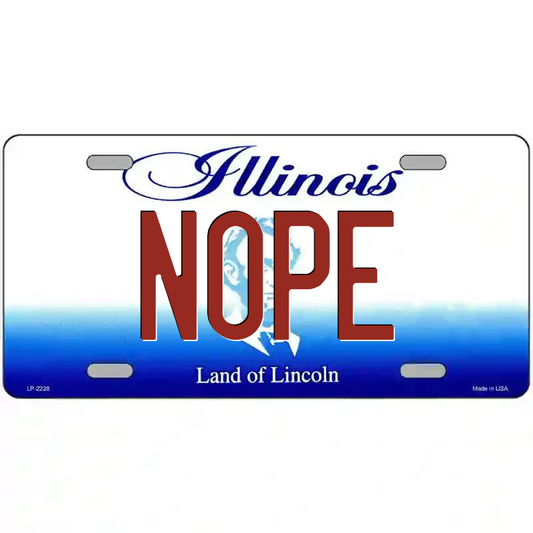 Nope Illinois Metal Sign