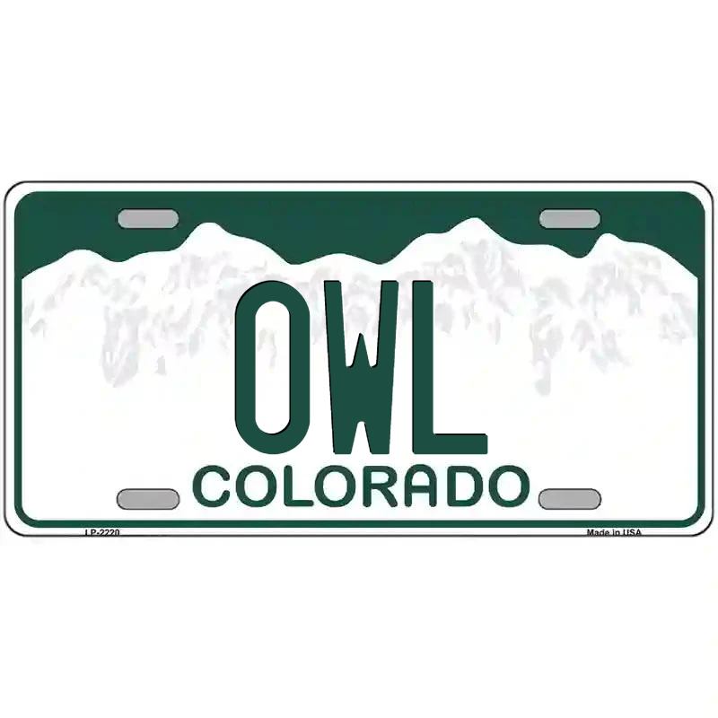 Owl Colorado Metal Sign