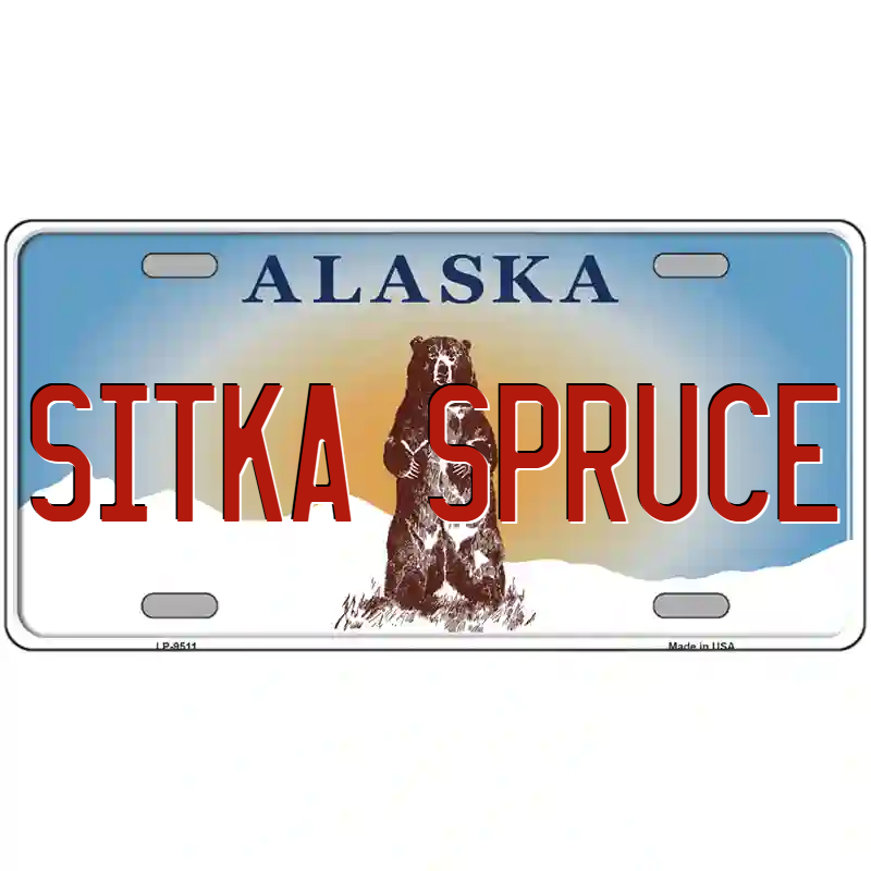 Sitka Spruce Alaska Metal Sign