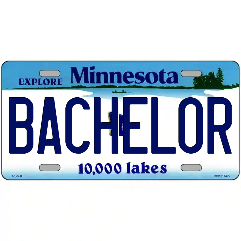 Bachelor Minnesota Metal Sign