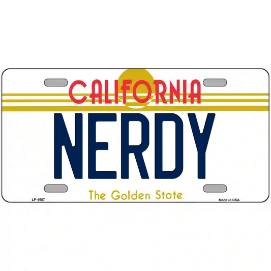 Nerdy California Metal Sign