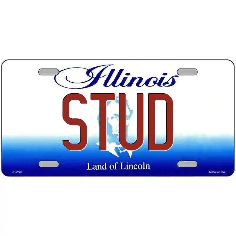 Stud Illinois Metal Sign