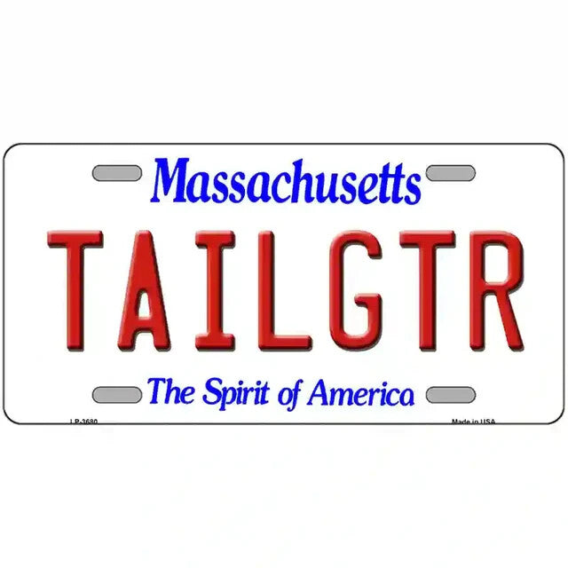 Tailgater Massachusetts Metal Sign