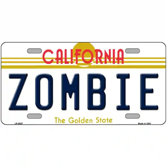 Zombie California Metal Sign