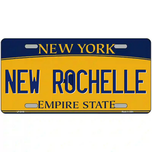 New Rochelle New York Yellow Metal Sign