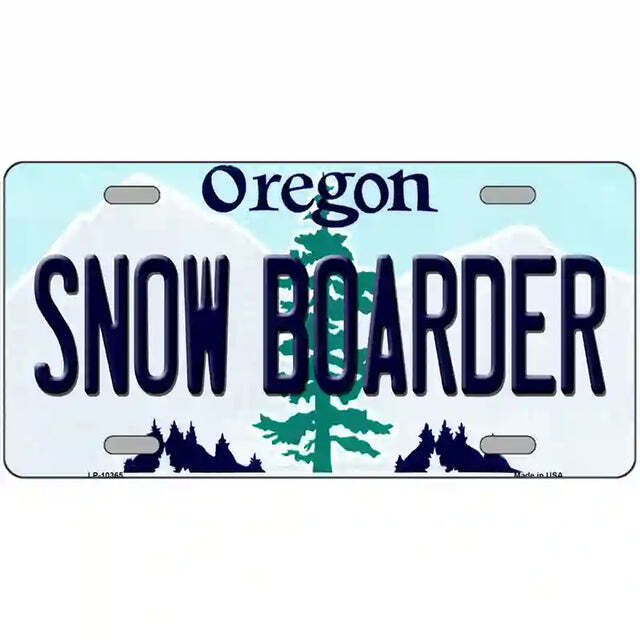 Snowboarder Oregon Metal Sign