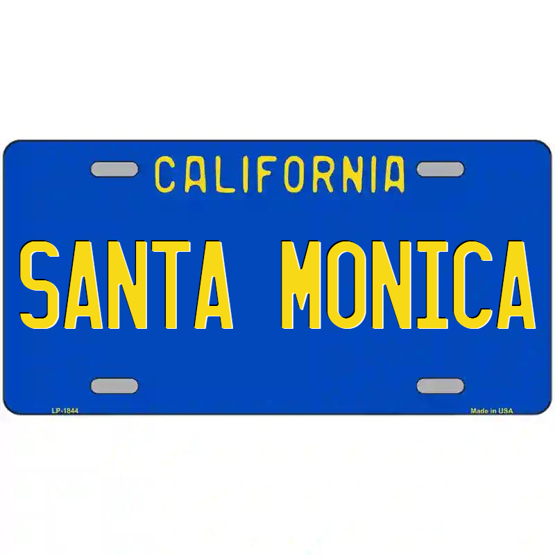 Santa Monica California Blue Metal Sign