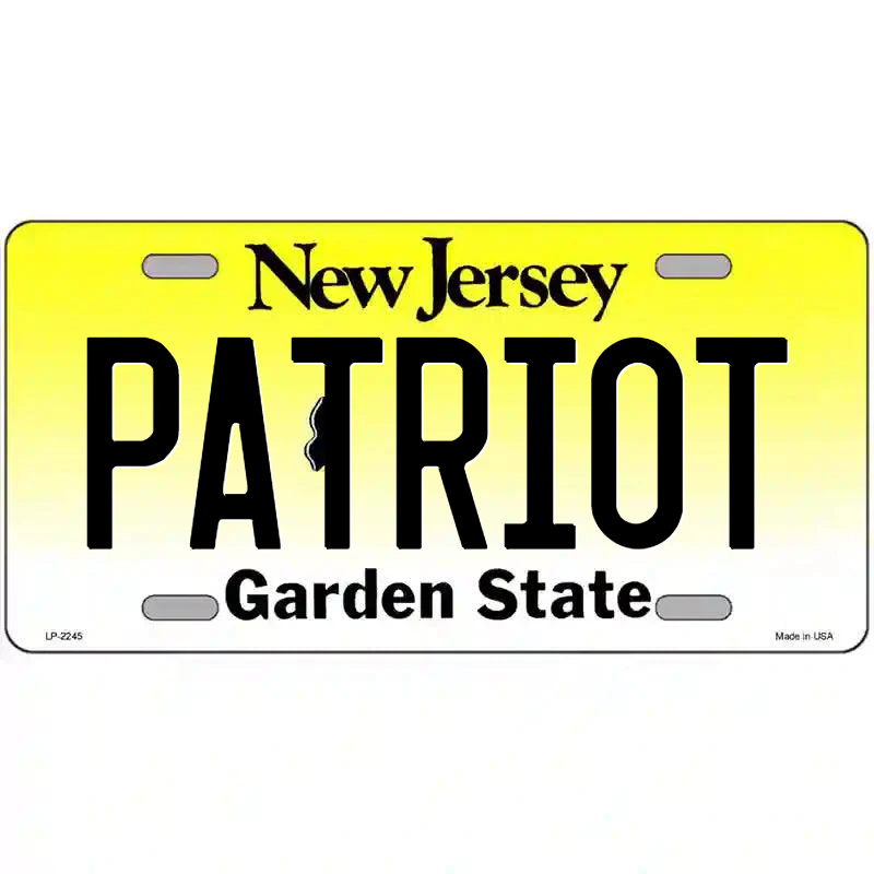Patriot New Jersey Metal Sign