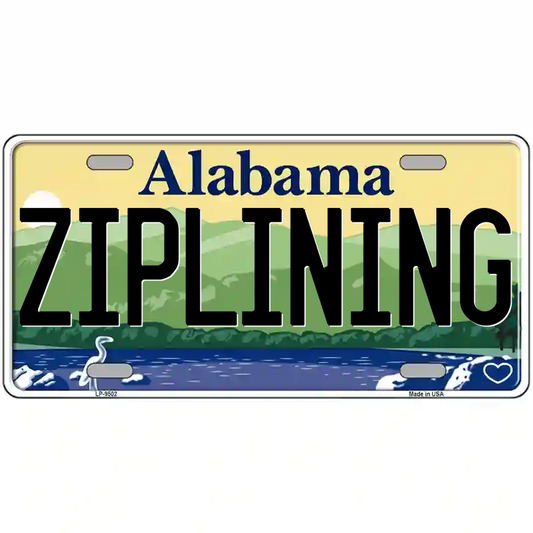 Ziplining Alabama Metal Sign