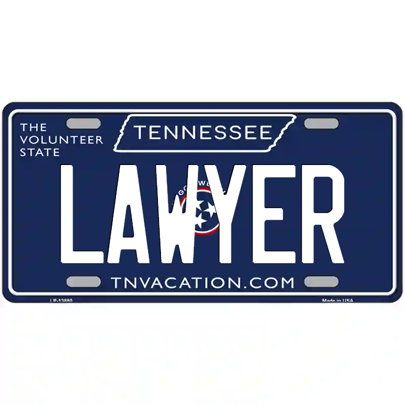 Lawyer Tennessee Blue Metal Sign