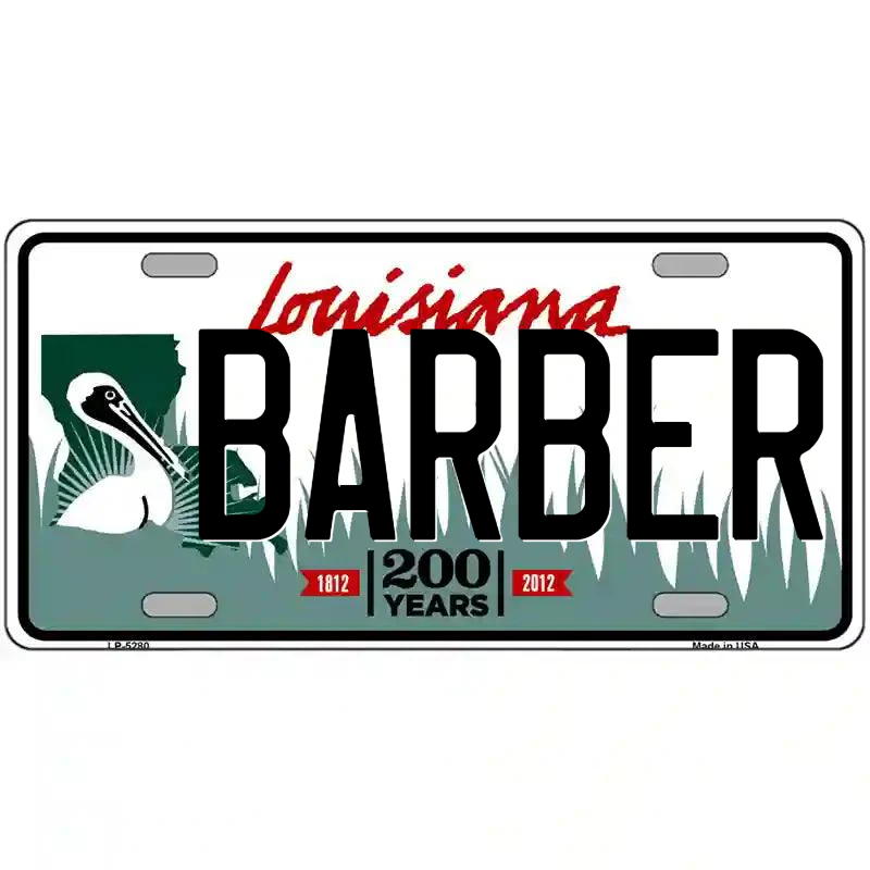 Barber Louisaiana Metal Sign