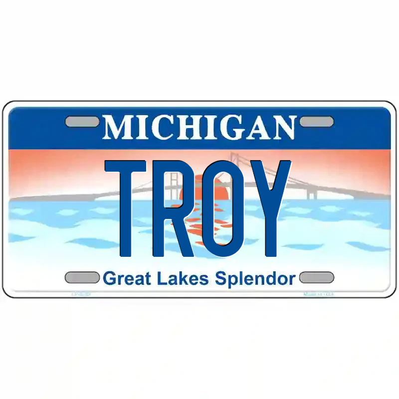 Troy Michigan Great Lakes Metal Sign
