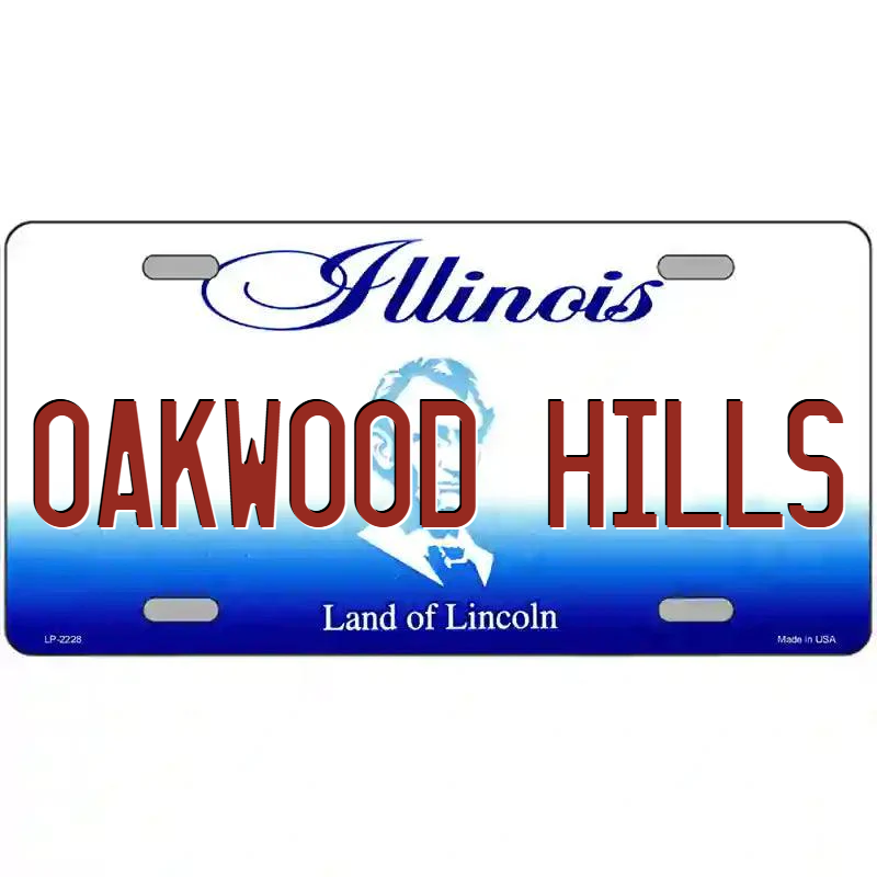 Oakwood Hills Illinois Metal Sign
