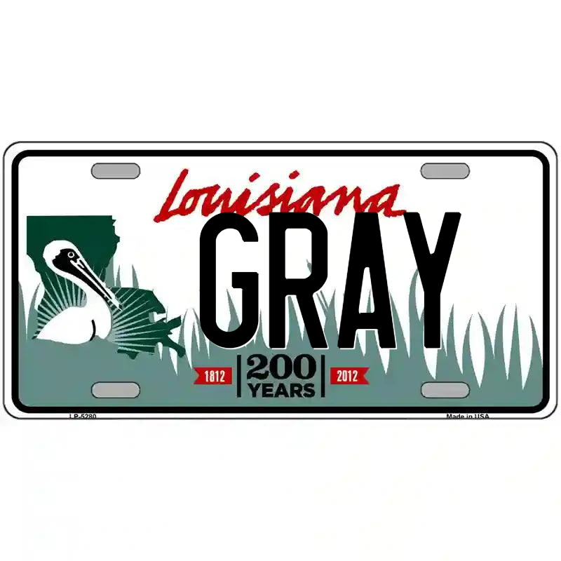 Gray Louisian Metal Sign
