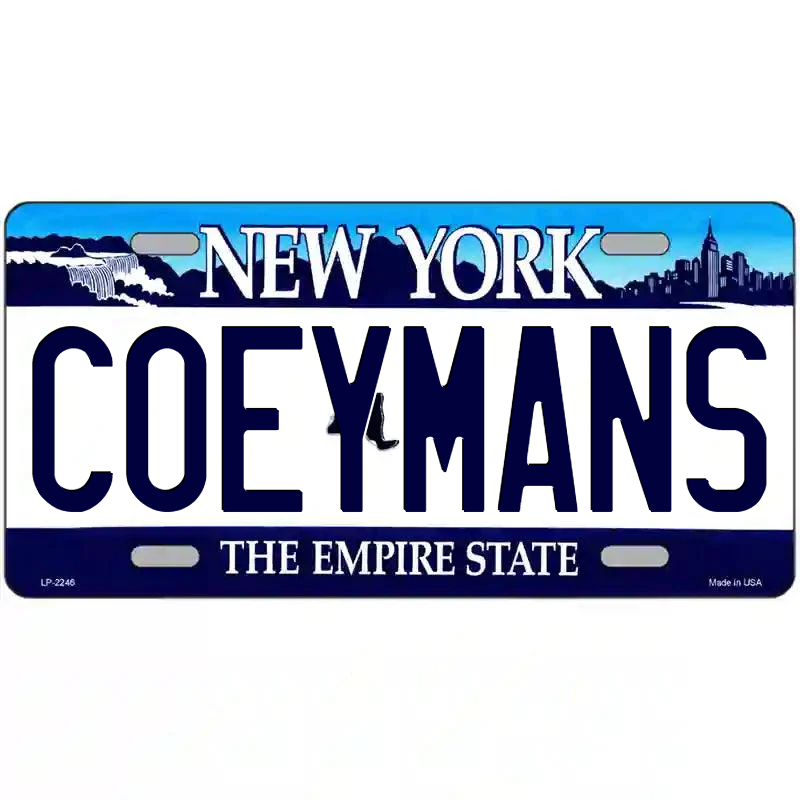 Coeymans New York Blue Metal Sign