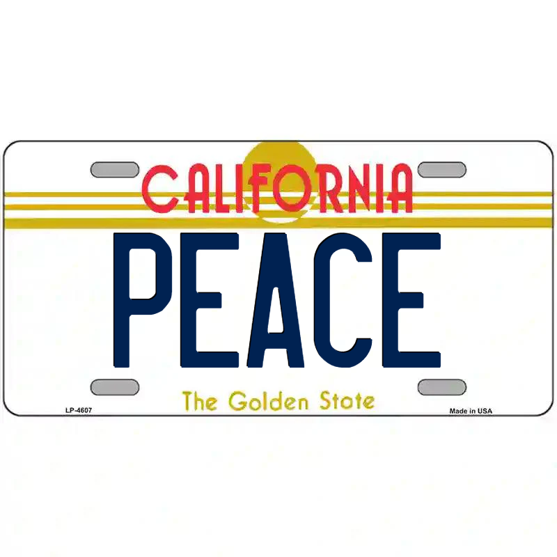 Peace California Metal Sign