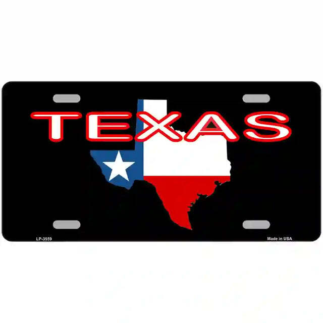 Texas Flag Filled Map Metal Sign