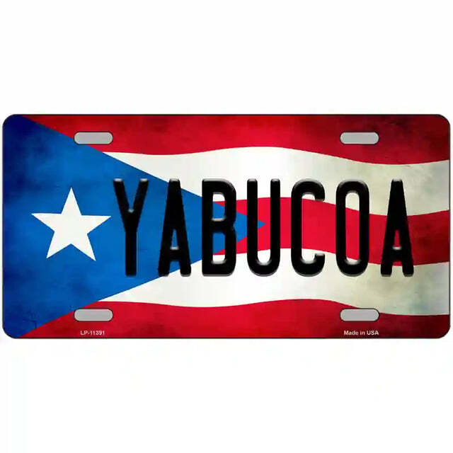 Yabucoa Puerto Rico Flag Metal Sign