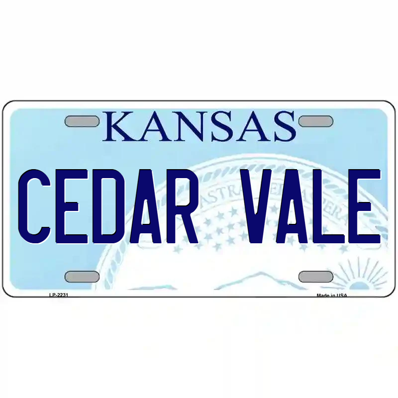 Cedar Vale Kansas Metal Sign