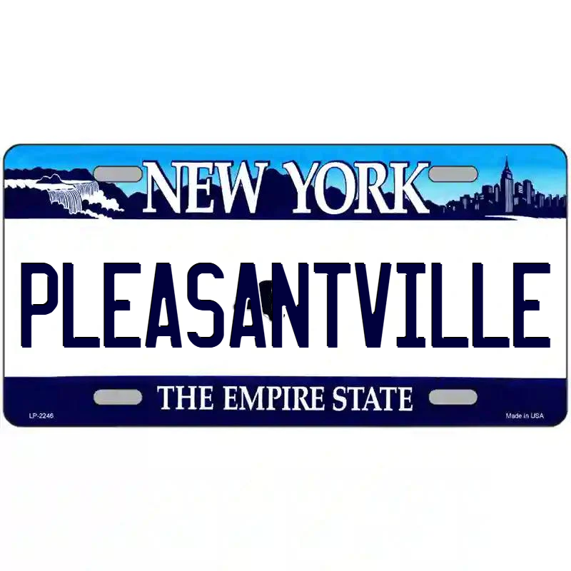 Pleasantville New York Blue Metal Sign