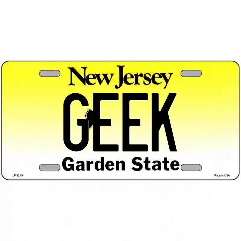 Geek New Jersey Metal Sign