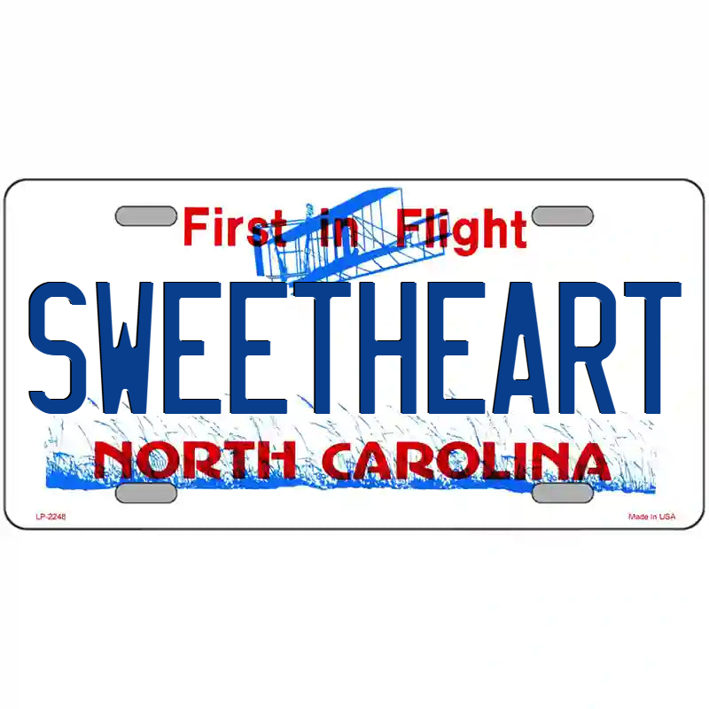 Sweetheart North Carolina Metal Sign