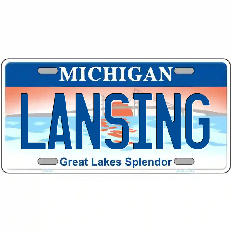Lansing Michigan Great Lakes Metal Sign