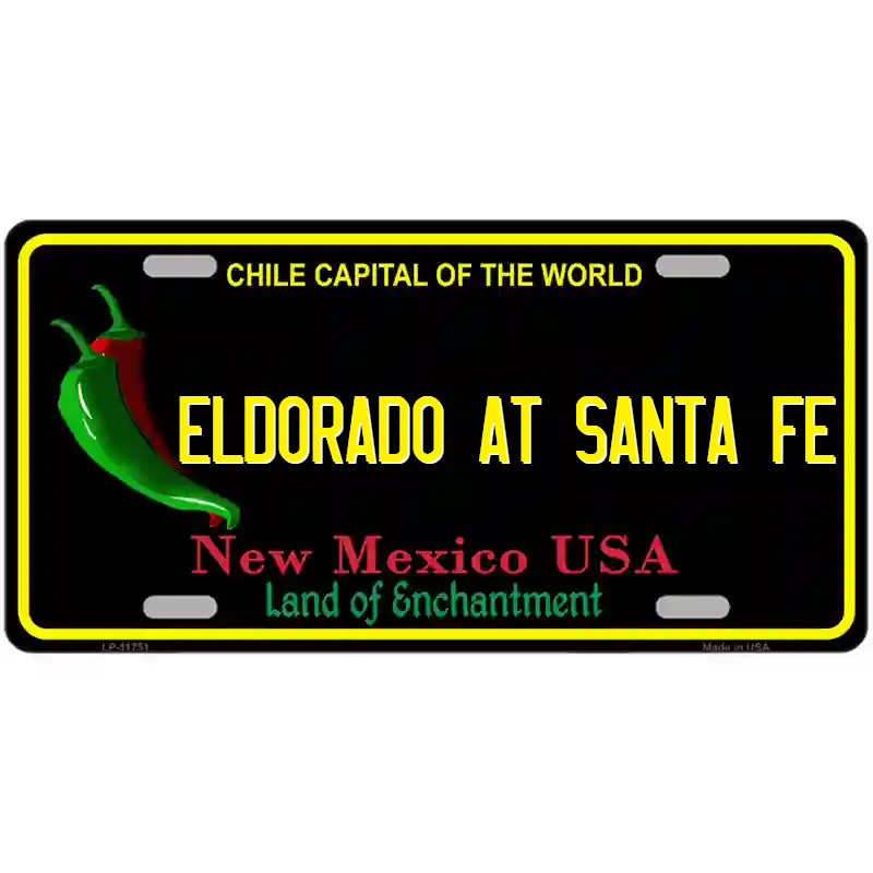 Eldorado at Santa Fe New Mexico Black Metal Sign