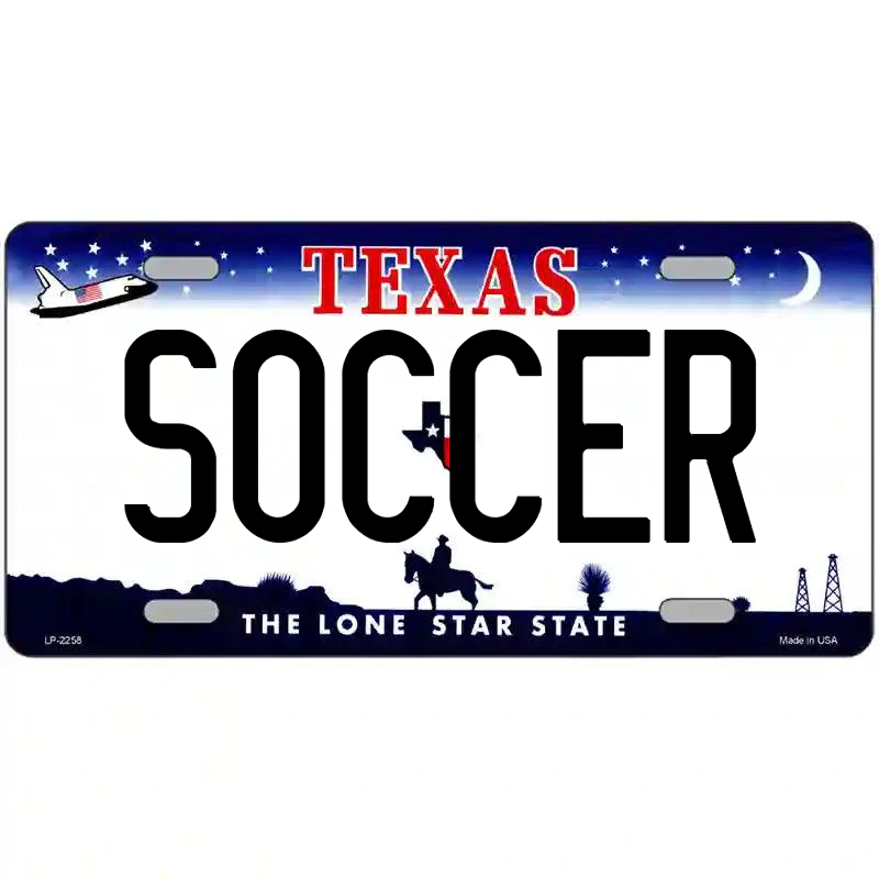 Soccer Texas Metal Sign