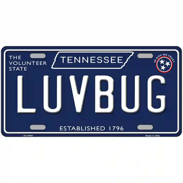 Love Bug Tennessee Blue Metal Sign