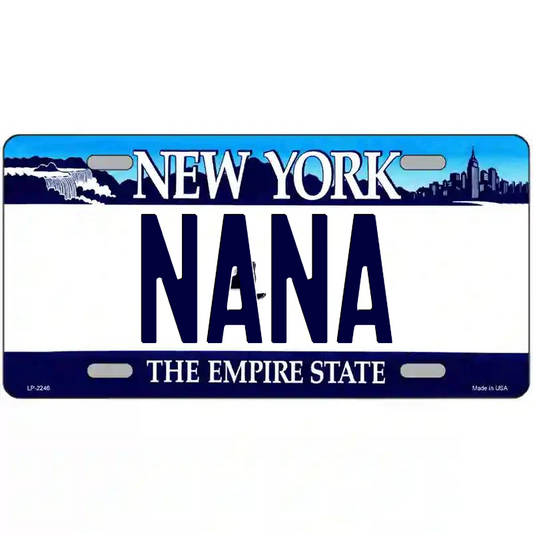 Nan New York Blue Metal Sign