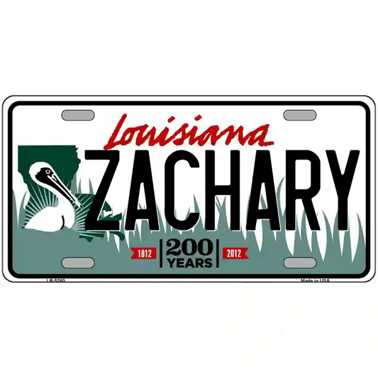 Zachary Louisana Metal Sign