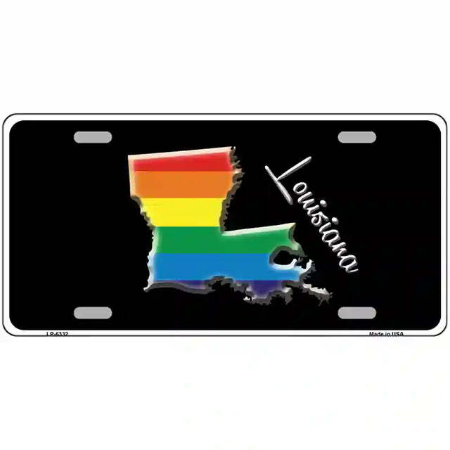 Louisiana Gay Pride Rainbow Flag Metal Sign