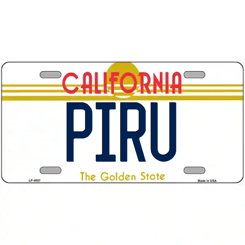 Piru California Metal Sign