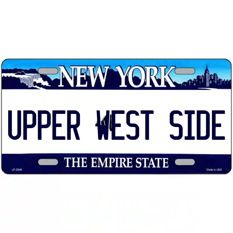 Upper West Side New York Blue Metal Sign