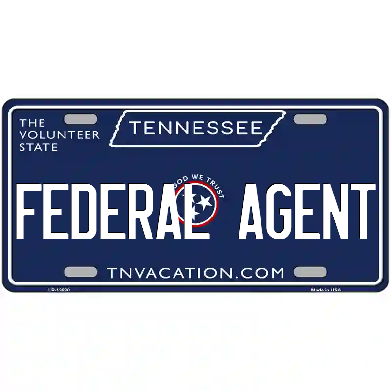 Federal Agent Tennessee Blue Metal Sign