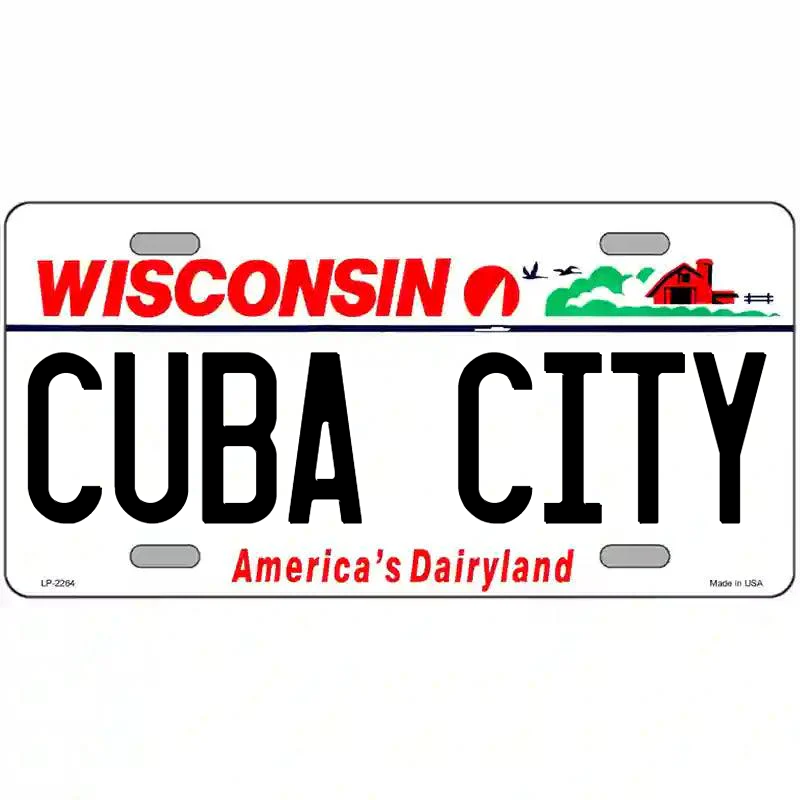 Cuba City Wisconsin Metal Sign