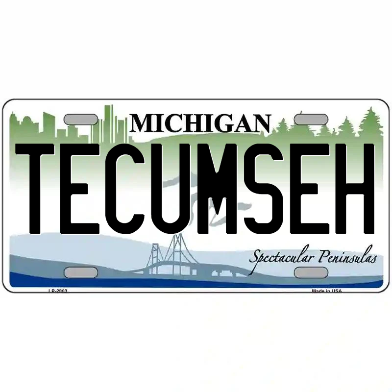 Tecumseh Michigan Metal Sign