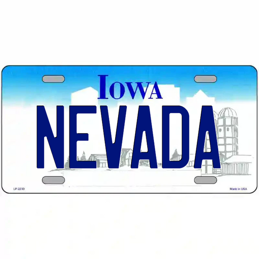 Nevada Iowa Metal Sign