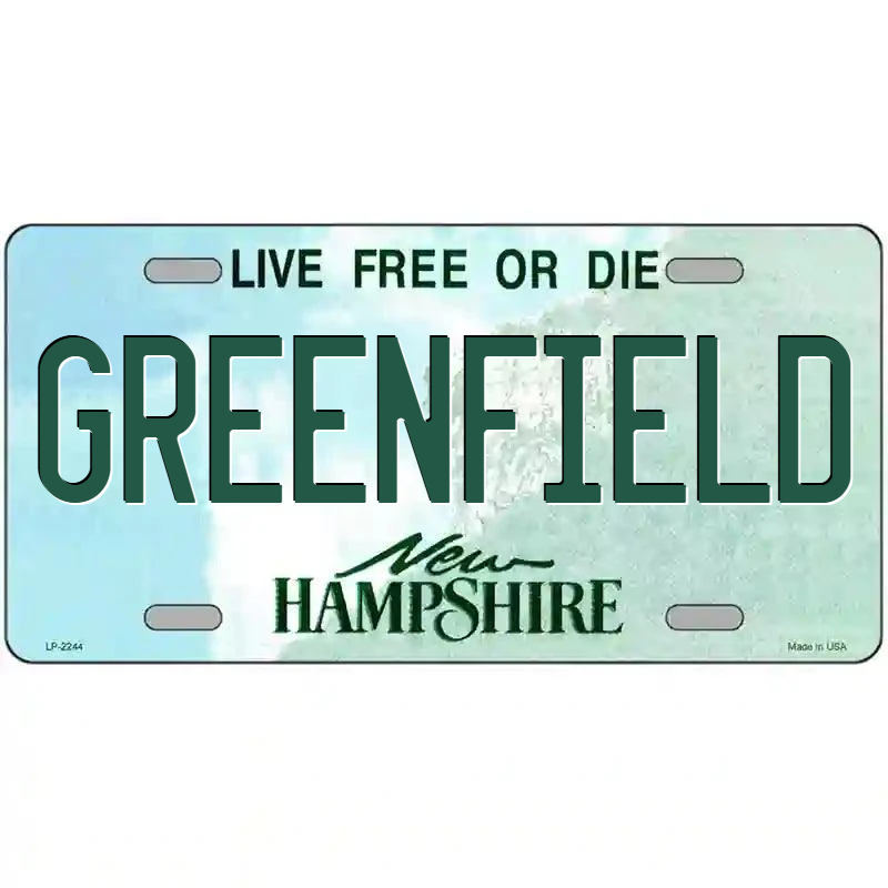 Greenfield New Hampshire Metal Sign