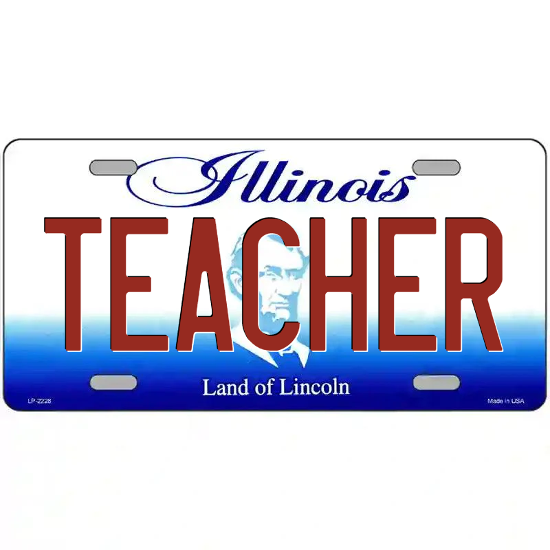 Teacher Illinois Metal Sign