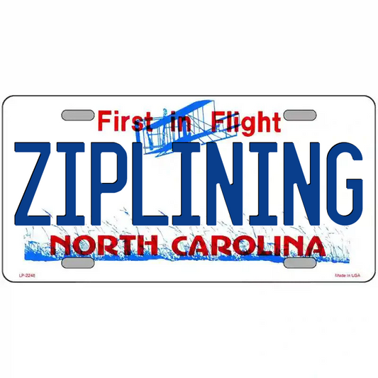 Ziplining North Carolina Metal Sign