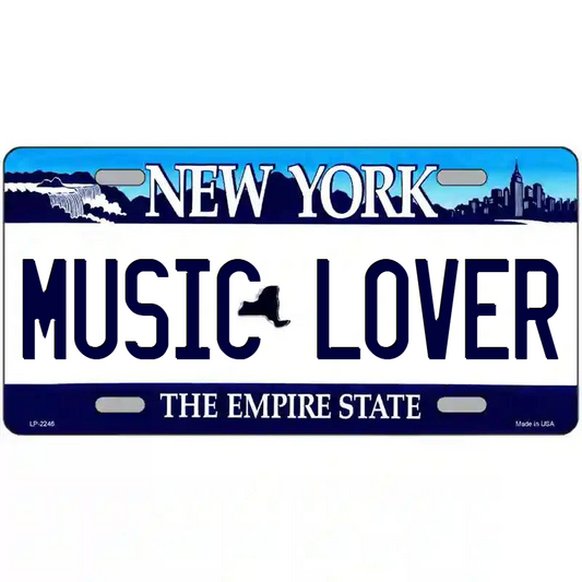 Music Lover New York Blue Metal Sign
