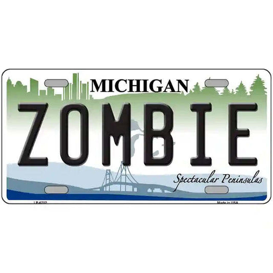 Zombie Michigan Metal Sign