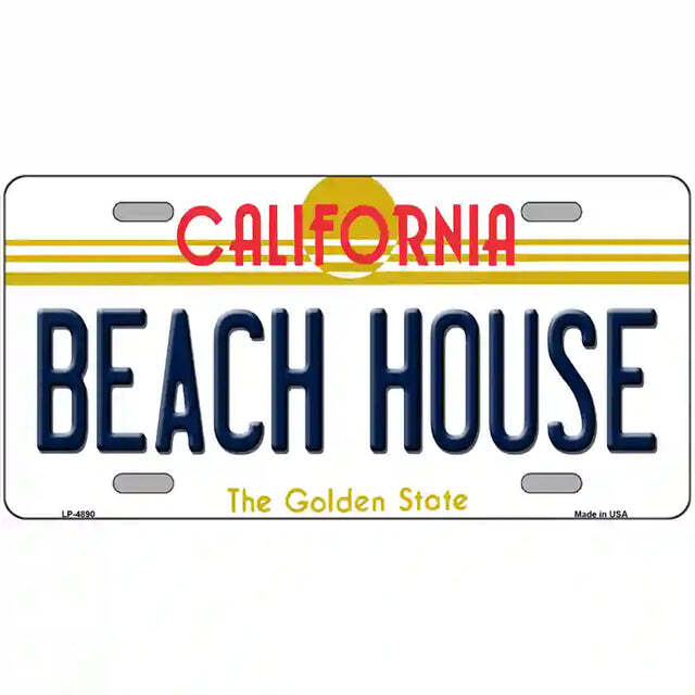 Beach House California Metal Sign