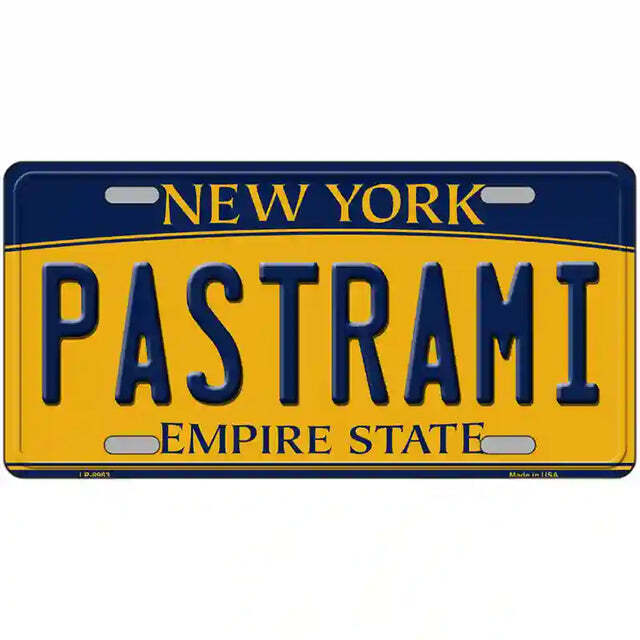 Pastrami New York Yellow Metal Sign