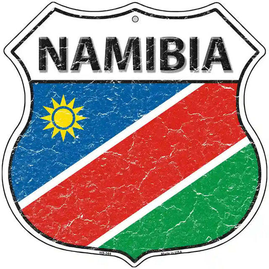 Namibia Flag Highway Shield Metal Sign