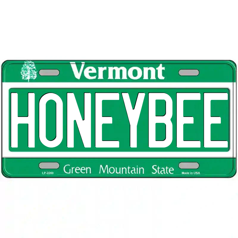Honeybee Vermont Metal Sign