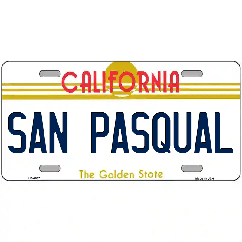 San Pasqual California Metal Sign