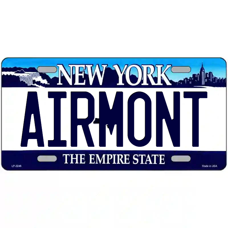 Airmont New York Blue Metal Sign